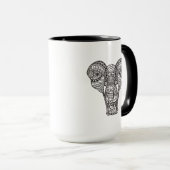 Decoratieve ellefantiestijl mok (Voorkant rechts)