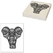 Decoratieve ellefantiestijl rubberstempel (Gestempeld)