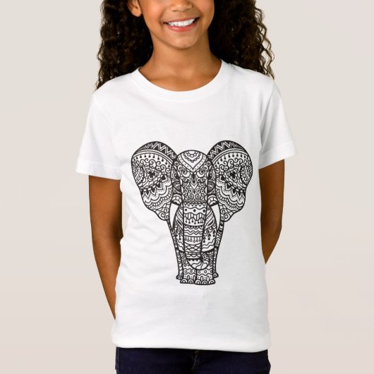 Decoratieve ellefantiestijl t-shirt (Voorkant)