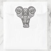 Decoratieve ellefantiestijl vierkante sticker (Tas)