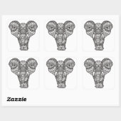 Decoratieve ellefantiestijl vierkante sticker (Vel)