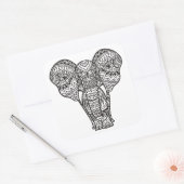 Decoratieve ellefantiestijl vierkante sticker (Envelop)