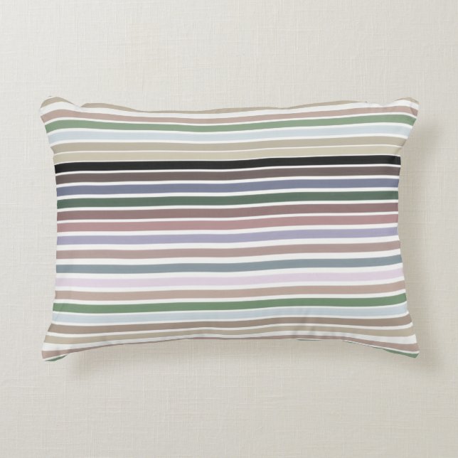 Decoratieve en kleurrijke streep accent kussen (Voorkant)