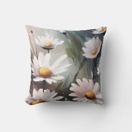 Decoratieve en stijlvolle Waterverf Daisy Square Kussen