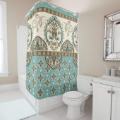 Decoratieve etnische Marokkaanse stijl grens Douchegordijn (In situ)