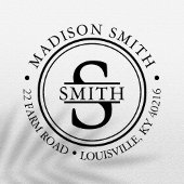 Decoratieve familienaam Cirkel Monogram adres Zelfinktende Stempel