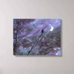 Decoratieve Fantasie Kraai Kunst Canvas Afdruk