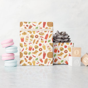 Decoratieve Fast Food Patroon Wrapping Paper Roll Cadeaupapier