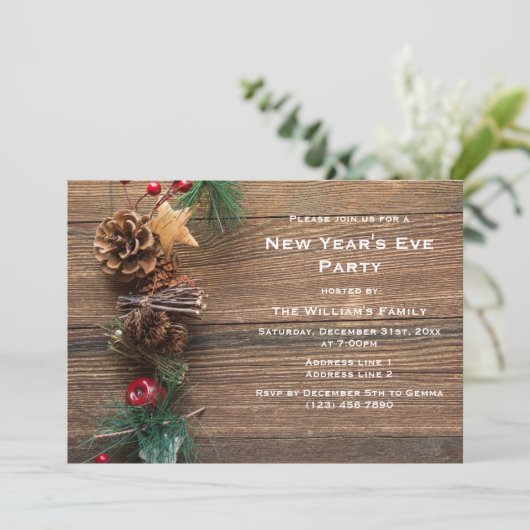 Decoratieve feestelijke Garland oudejaarsfeest Kaart (Staand voorkant)