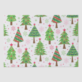 Decoratieve feestelijke groene kerstbomen patroon tissuepapier