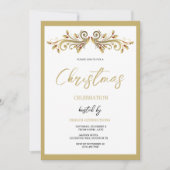 Decoratieve feestelijke Holly wervelt Kerstmis Kaart (Voorkant)