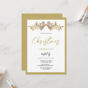 Decoratieve feestelijke Holly wervelt Kerstmis Kaart