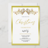 Decoratieve feestelijke Holly wervelt Kerstmis Kaart (Voorkant)