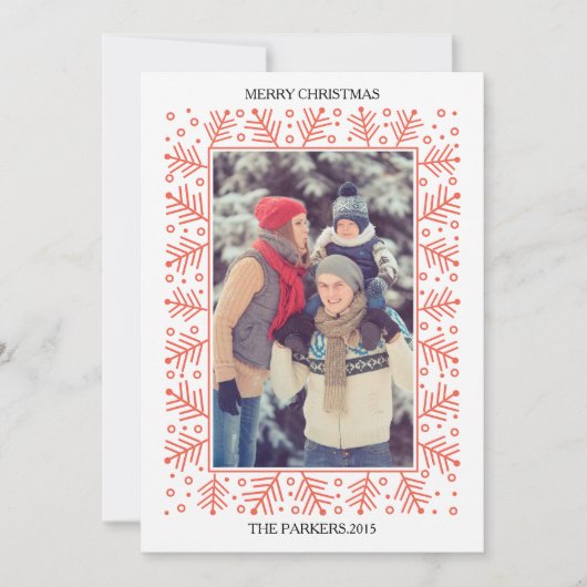 Decoratieve feestelijke Lijst-fotokaart Feestdagenkaart (Voorkant)