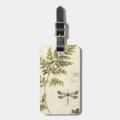 Decoratieve Ferns en een Dragonfly Bagagelabel (Voorkant verticaal)