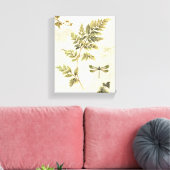 Decoratieve Ferns en een Dragonfly Canvas Afdruk (Insitu (Woonkamer))
