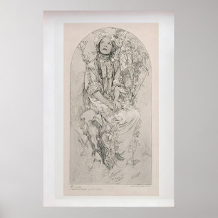 Decoratieve Figuren 8 van Alphonse Mucha Antiek Poster