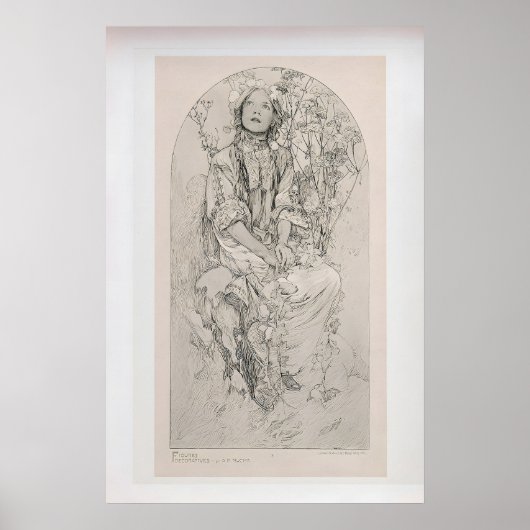 Decoratieve Figuren 8 van Alphonse Mucha Antiek Poster (Voorkant)