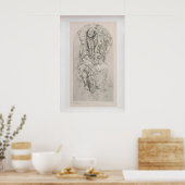 Decoratieve Figuren 8 van Alphonse Mucha Antiek Poster (Keuken)