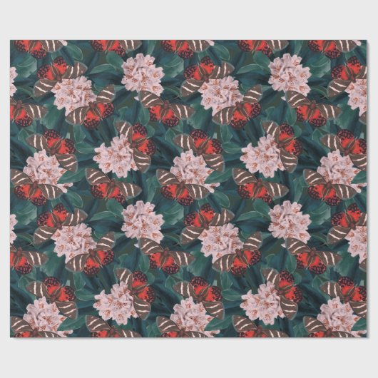 Decoratieve Floral/Butterflies Cadeaupapier (Vlak)