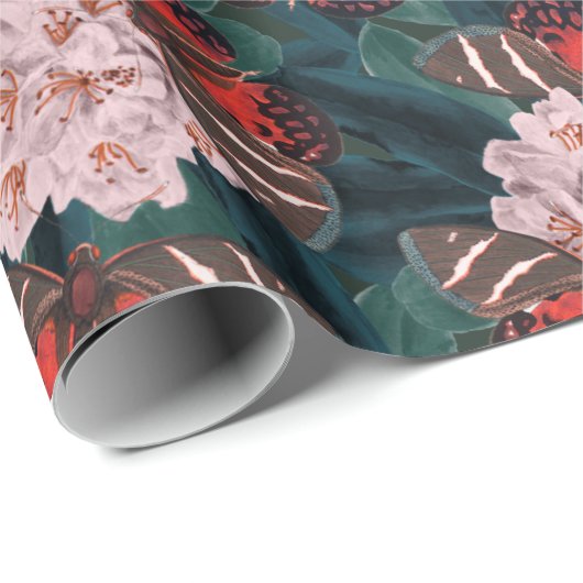 Decoratieve Floral/Butterflies Cadeaupapier (Rol Hoek)