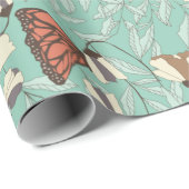 Decoratieve Floral/Butterflies Cadeaupapier (Rol Hoek)