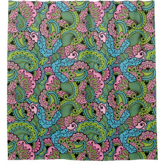 Decoratieve Floral Douchegordijn (Voorkant)