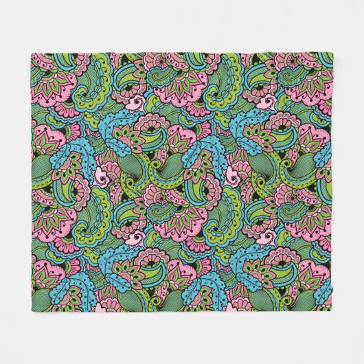 Decoratieve Floral Fleece Deken (Voorkant (Horizontaal))