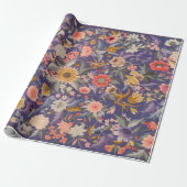 Decoratieve Floral Print Cadeaupapier (Uitgerold)