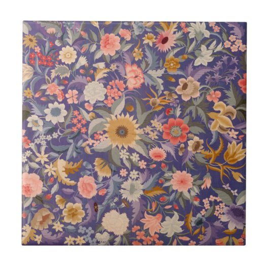 Decoratieve Floral Print Tegeltje (Voorkant)