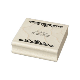 Decoratieve Floral Retour Adres Rubber Stamp Rubberstempel