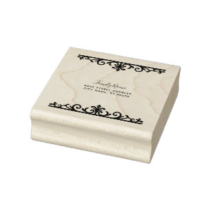 Decoratieve Floral Retour Adres Rubber Stamp Rubberstempel