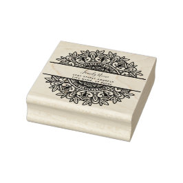 Decoratieve Floral Retour Adres Rubber Stamp Rubberstempel