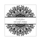 Decoratieve Floral Retour Adres Rubber Stamp Rubberstempel (Afrduk)