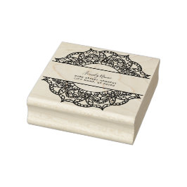Decoratieve Floral Retour Adres Rubber Stamp Rubberstempel