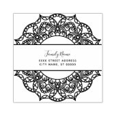 Decoratieve Floral Retour Adres Rubber Stamp Rubberstempel (Afrduk)