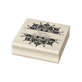 Decoratieve Floral Retour Adres Rubber Stamp Rubberstempel