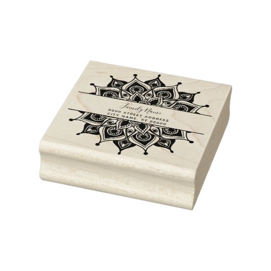 Decoratieve Floral Retour Adres Rubber Stamp Rubberstempel (Stempel)