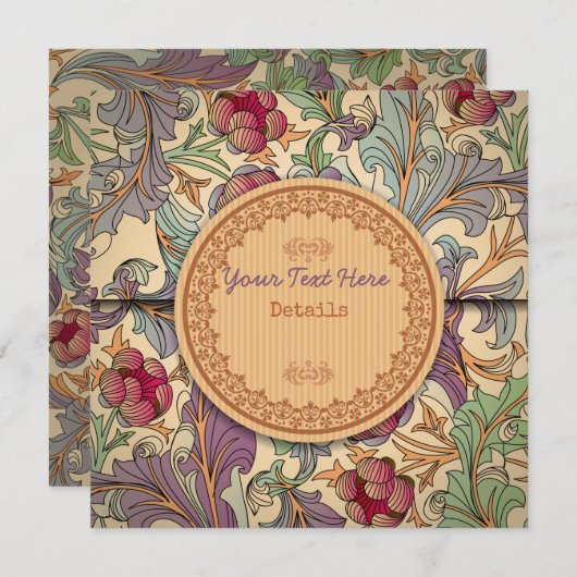 Decoratieve Floral Save The Date (Voorkant / Achterkant)