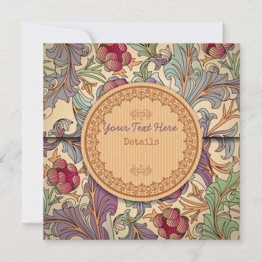 Decoratieve Floral Save The Date (Voorkant)