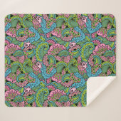 Decoratieve Floral Sherpa Deken (Voorkant (horizontaal))