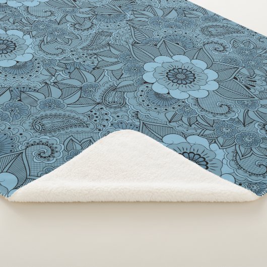 Decoratieve Floral Sherpa Deken (3/4)