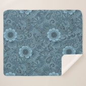 Decoratieve Floral Sherpa Deken (Voorkant (horizontaal))