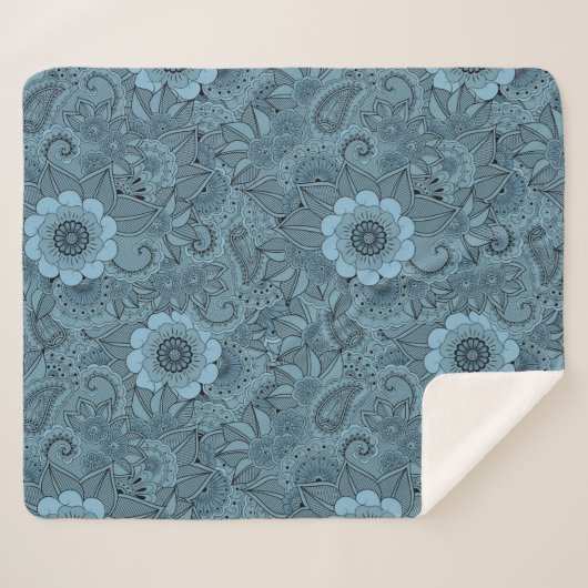 Decoratieve Floral Sherpa Deken (Voorkant (horizontaal))