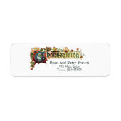  Decoratieve  Floral Thanksgiving Etiket (Voorkant)
