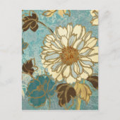 Decoratieve Florals in blauw en wit Briefkaart (Voorkant)