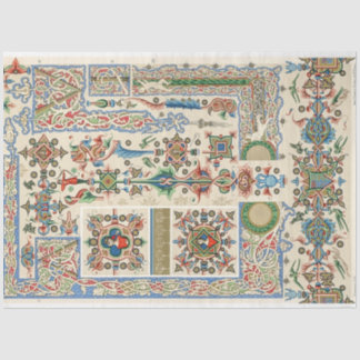 Decoratieve foldergrenzen en patronen ontkoppelen tissuepapier