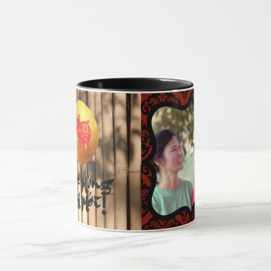 Decoratieve foto lijst mok Bamboo Pig papercut (Midden)