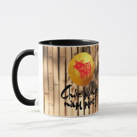 Decoratieve foto lijst mok Bamboo Pig papercut (Links)