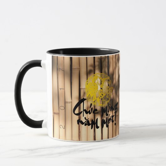 Decoratieve foto lijst Papercut Rooster Bamboe mok (Links)